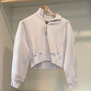 Cozy White Half-Zip Sweatshirt